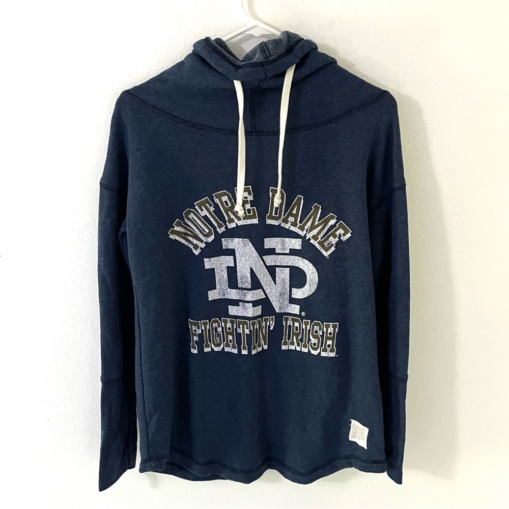 Original Retro Brand Notre Dame Fightin’ Irish Cowl Neck Hoodie, Size: Small